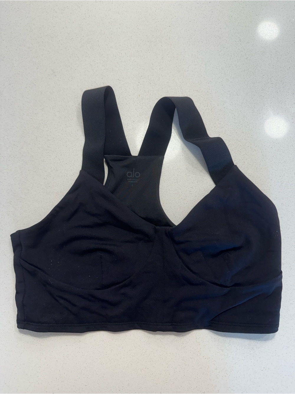 ALO Yoga Black Sports Bra with Wide Straps